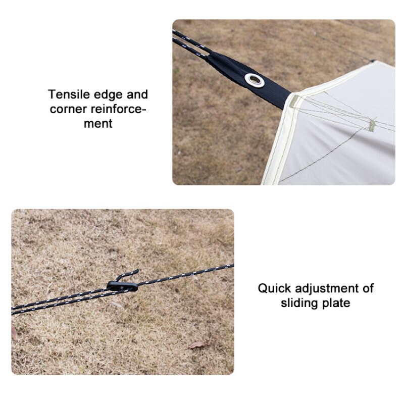 Cheap Goat Tents Large Tarp Tent Sunshade Ultralight Awning Outdoor Camping Hammock Tourist Beach Sun Shelter With Ground Nails Windproof Rope   